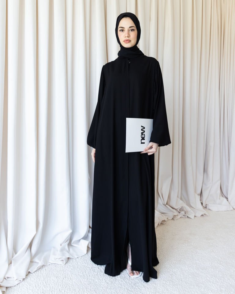 Fermuarlı Koldan Büzgülü Ferace