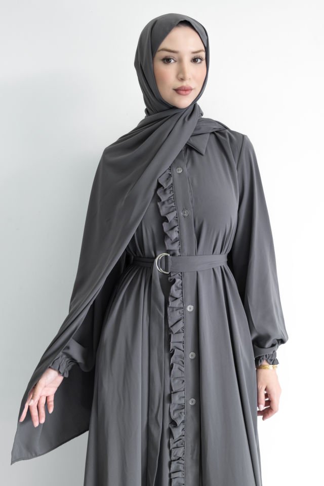 Medine İpeği Şal-Gri