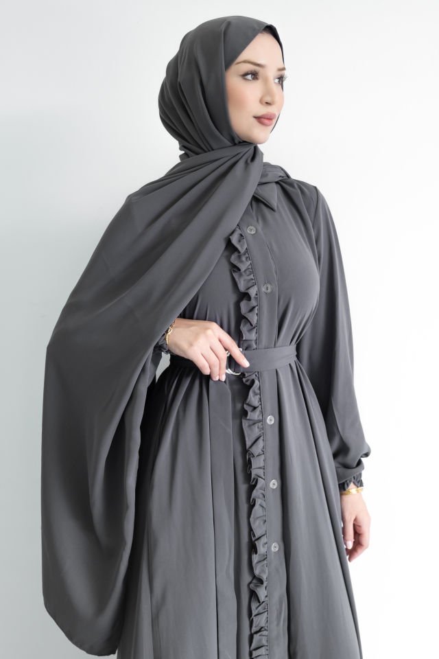 Medine İpeği Şal-Gri