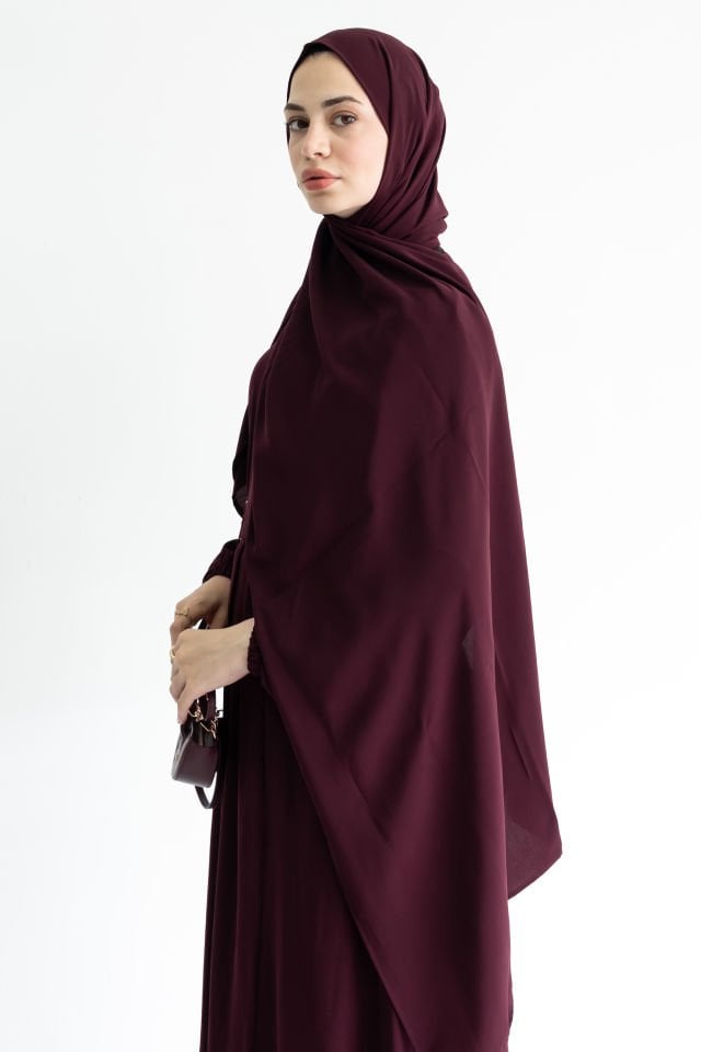 Medine İpeği Şal-Bordo