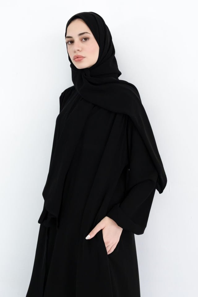 Medine İpeği Şal-Siyah