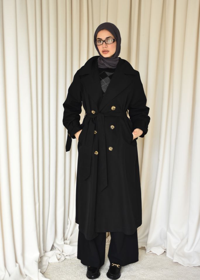 Oversize Trenc - Siyah