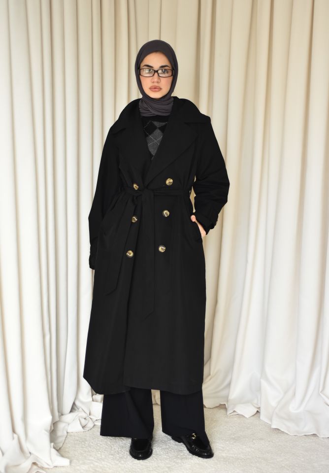 Oversize Trenc - Siyah