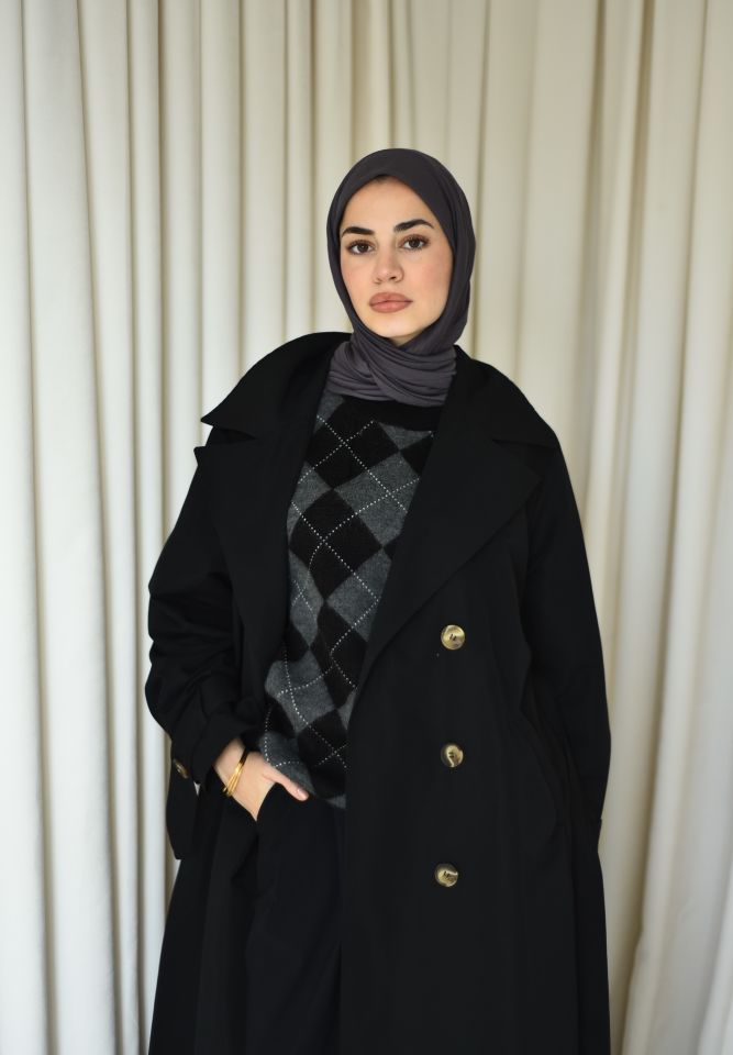 Oversize Trenc - Siyah