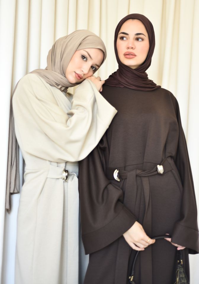 Scuba Elbise - Acı Kahve