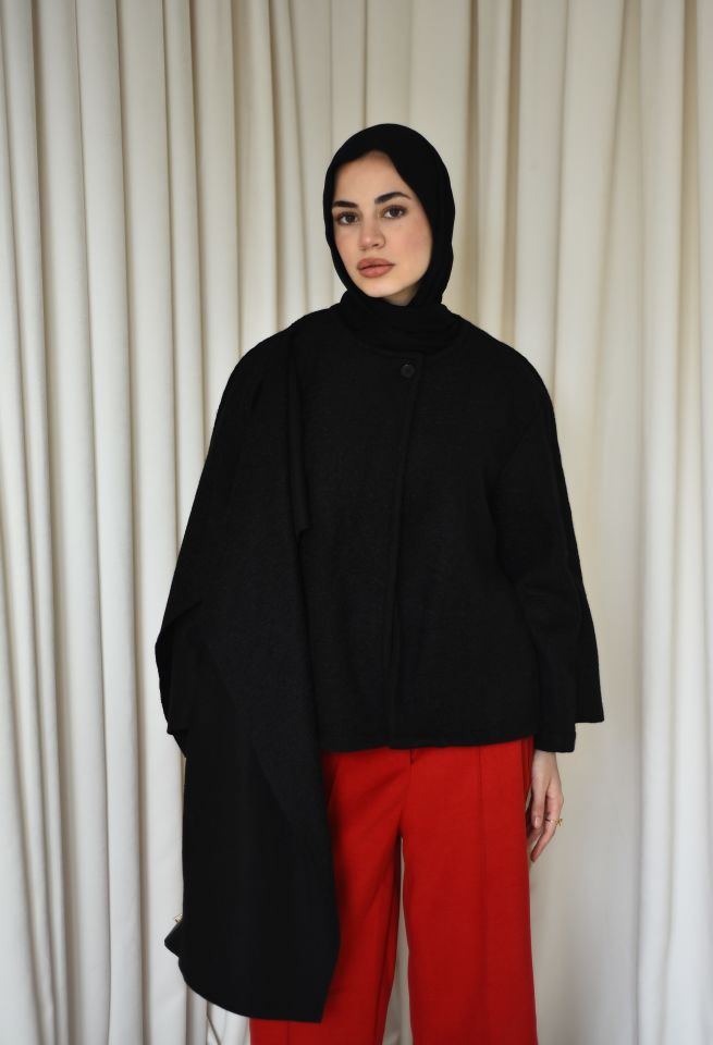 Şallı Hırka - Siyah