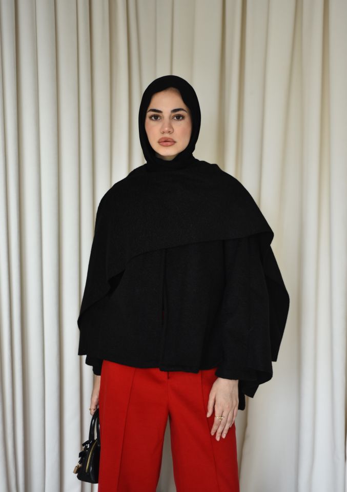 Şallı Hırka - Siyah