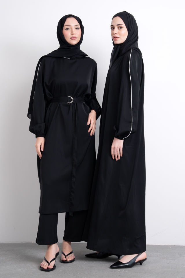 Biyeli Balon Kol Ferace Tam Yazlık