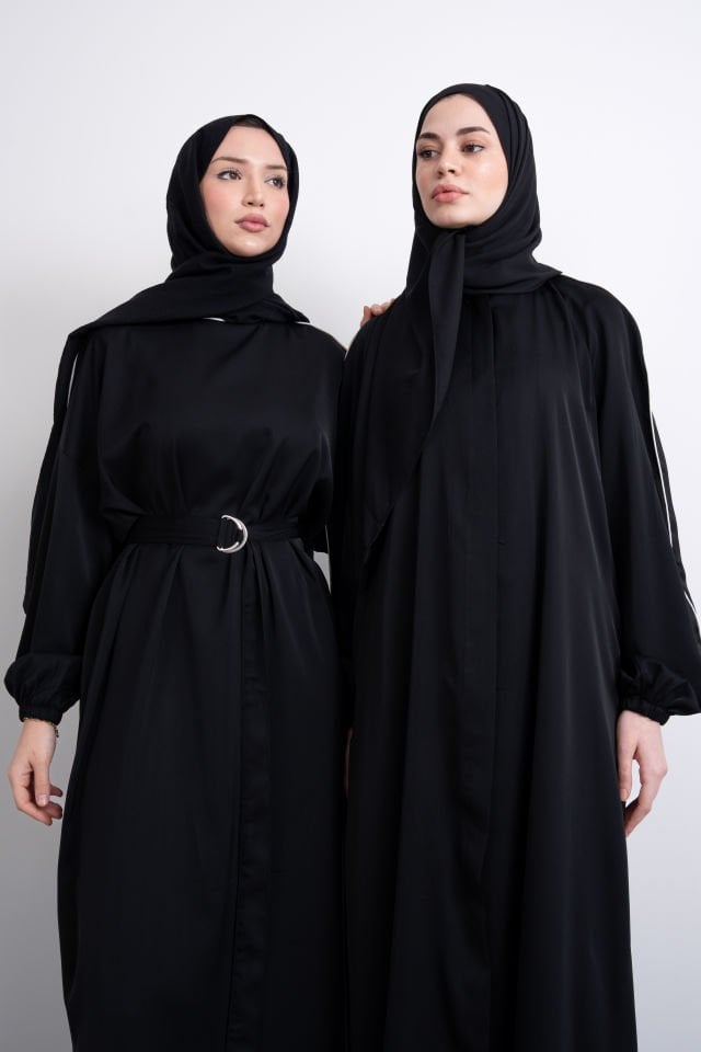 Biyeli Balon Kol Ferace Tam Yazlık