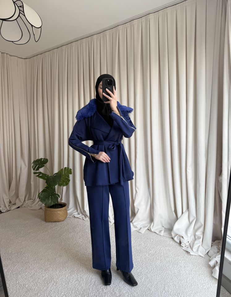 Scuba Kürklü Takım - Lacivert