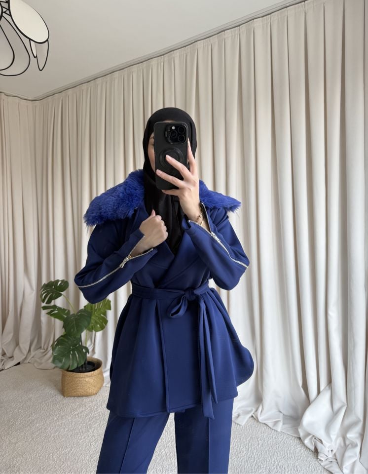 Scuba Kürklü Takım - Lacivert