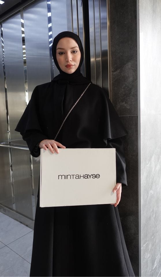 Pelerinli Kaşe Kaban - Siyah