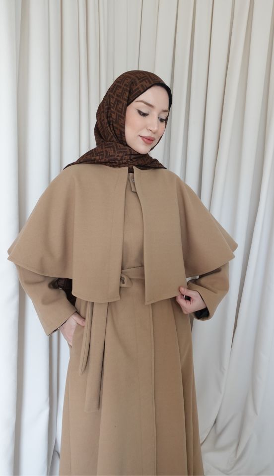 Pelerinli Kaşe Kaban - Vizon