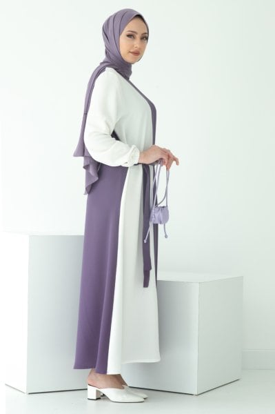 Dama Kuşak Detaylı Elbise