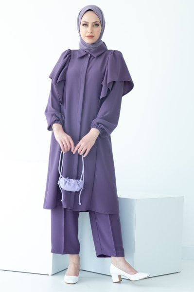 Prenses Gömlek Yakalı Pantolonlu Takım