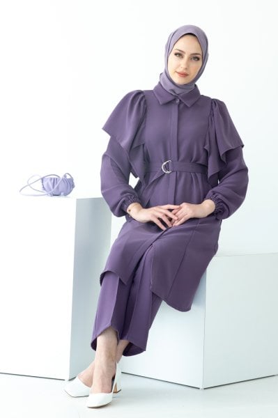 Prenses Gömlek Yakalı Pantolonlu Takım