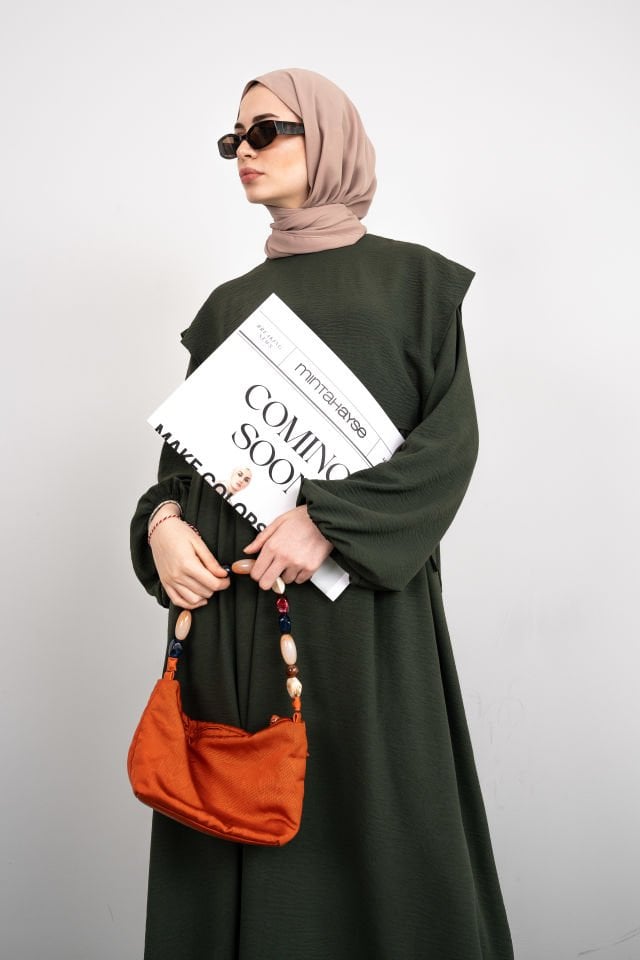 Bohem Gizli Büzgülü Robalı Elbise