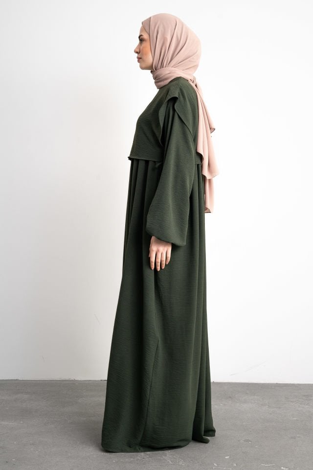 Bohem Gizli Büzgülü Robalı Elbise