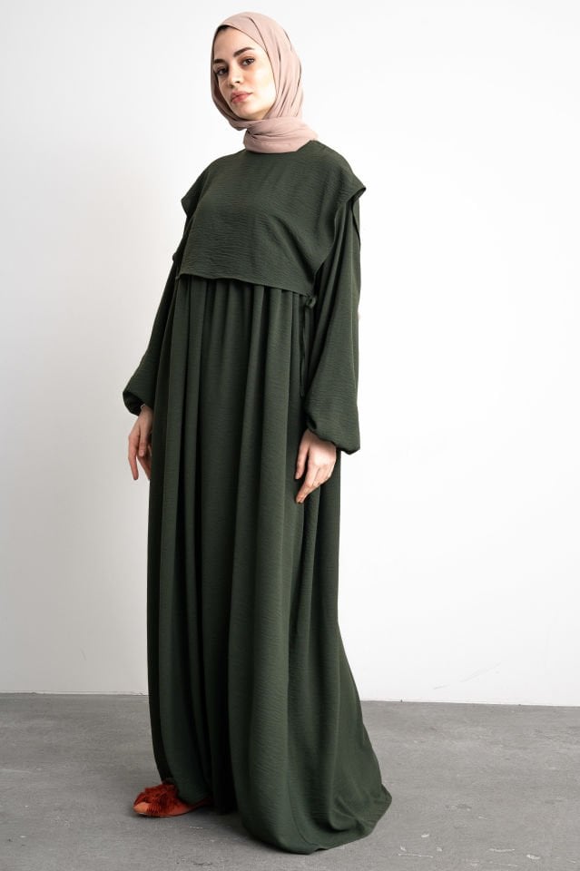 Bohem Gizli Büzgülü Robalı Elbise