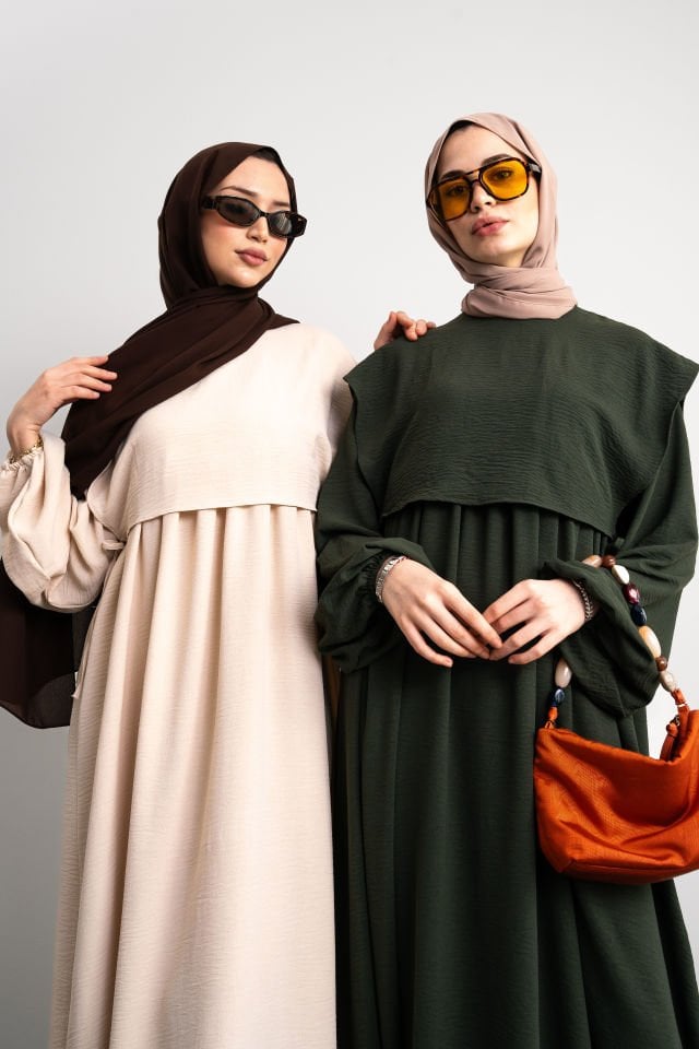 Bohem Gizli Büzgülü Robalı Elbise