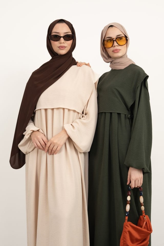 Bohem Gizli Büzgülü Robalı Elbise