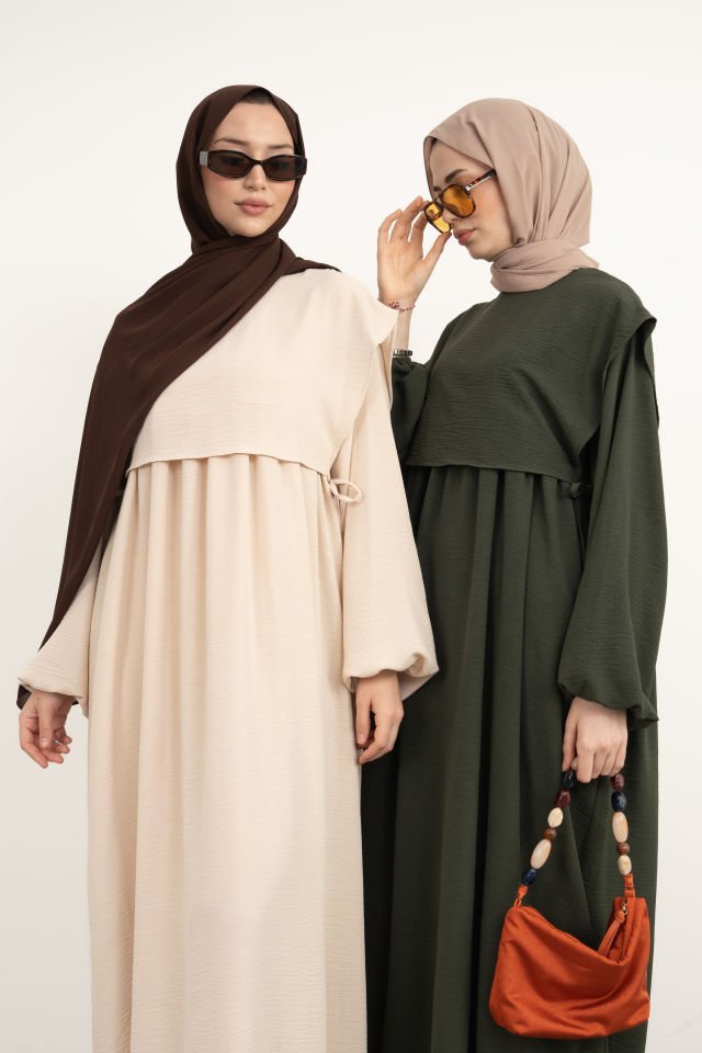 Bohem Gizli Büzgülü Robalı Elbise