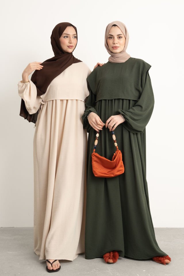 Bohem Gizli Büzgülü Robalı Elbise