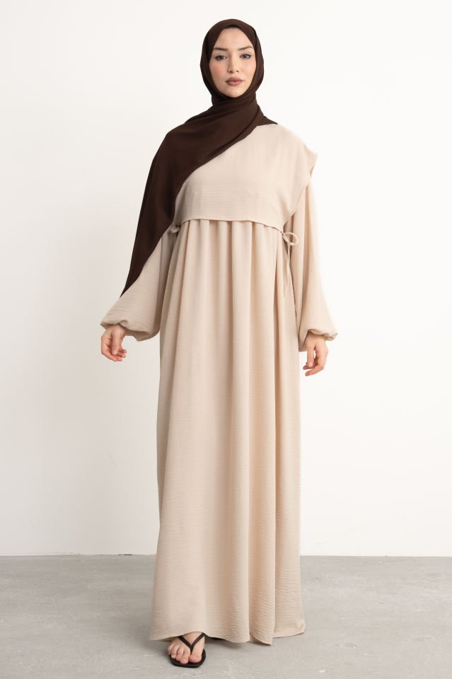 Bohem Gizli Büzgülü Robalı Elbise