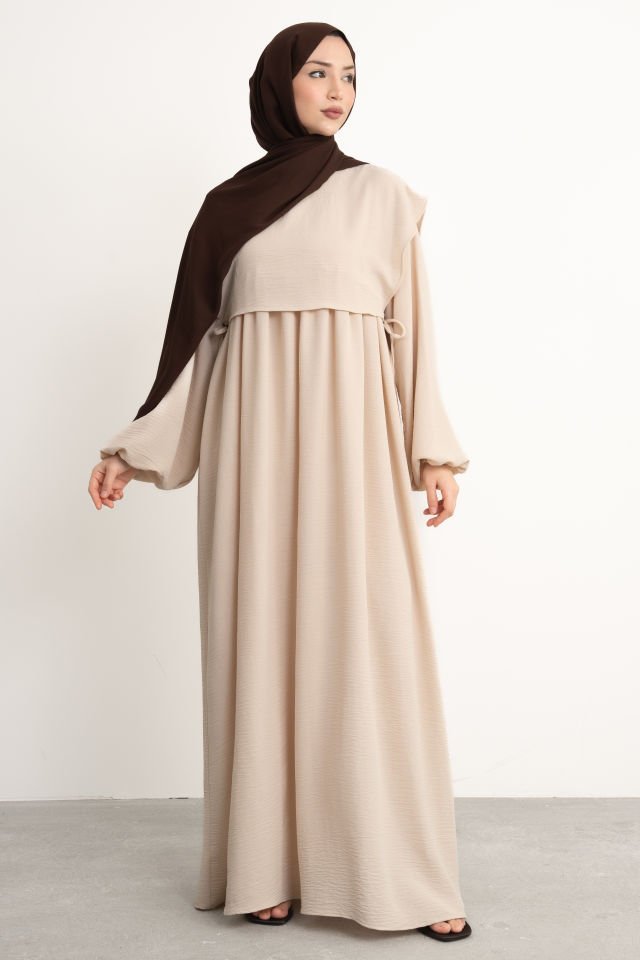 Bohem Gizli Büzgülü Robalı Elbise