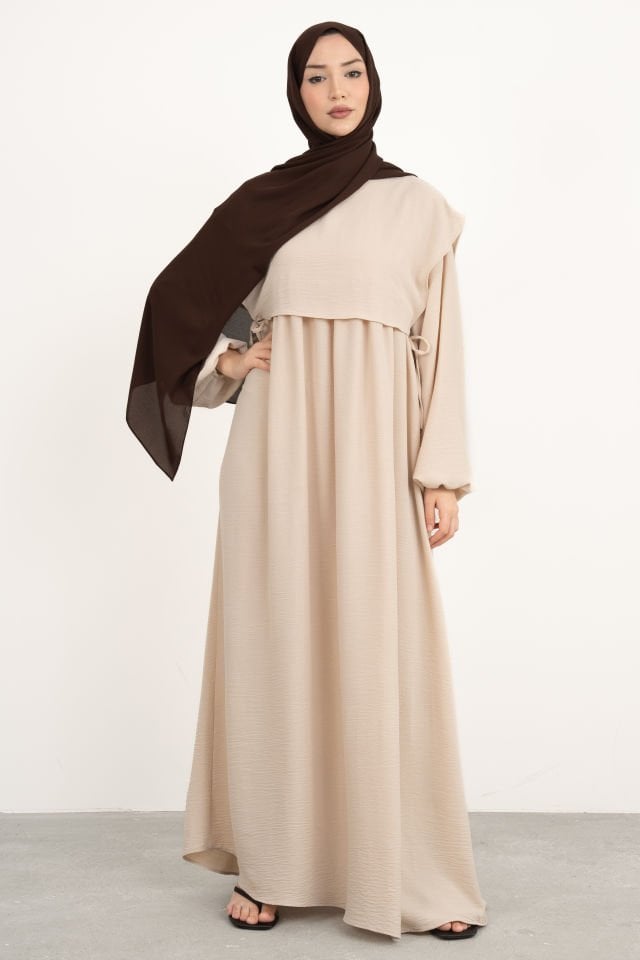 Bohem Gizli Büzgülü Robalı Elbise