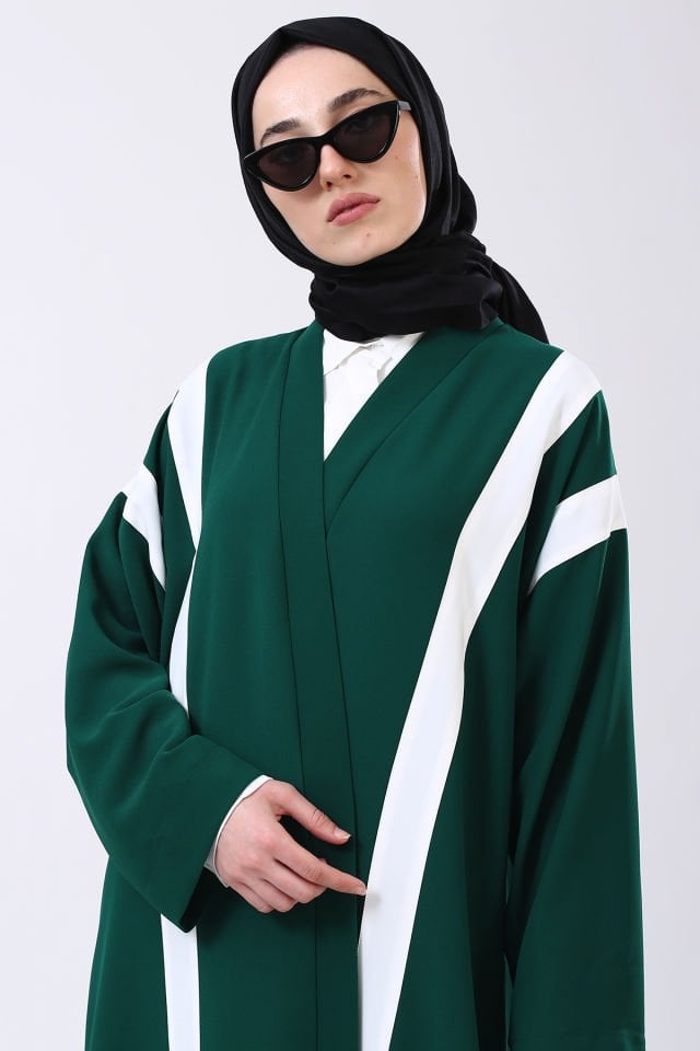 ŞERİTLİ ABAYA PANTOLONLU TAKIM