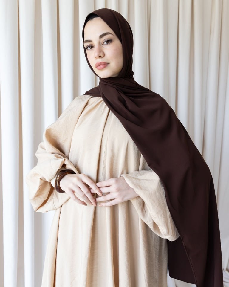 Modal Kumaş Balon Elbise - Bej