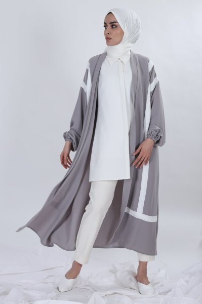 ŞERİTLİ ABAYA BİLEK LASTİKLİ