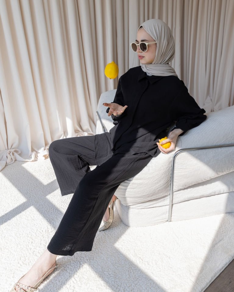 Mira Müslin Takım - Siyah