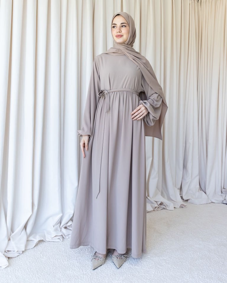 Robalı Elbise - Vizon