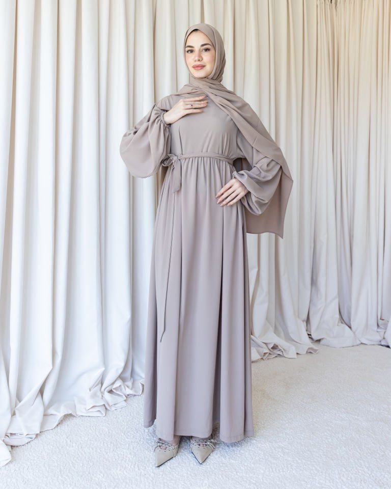 Robalı Elbise - Vizon