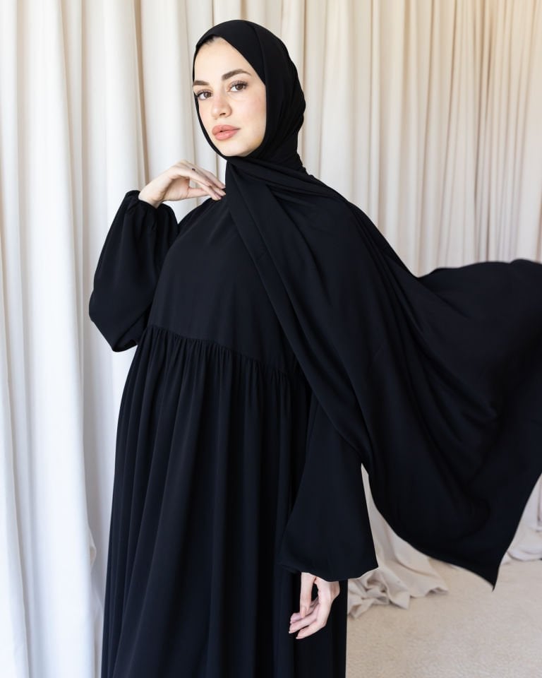 Medine İpeği Şal-Siyah