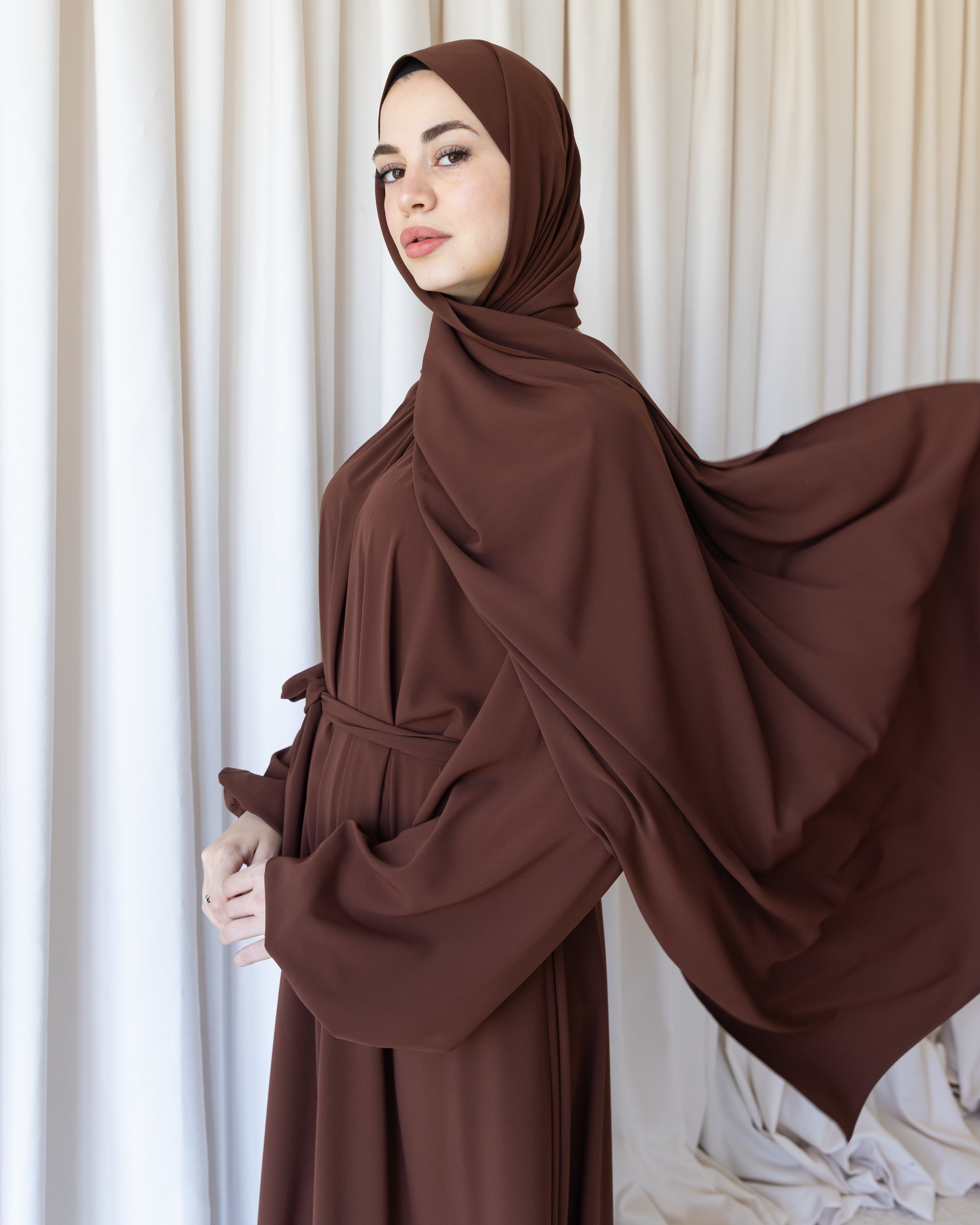 Medine İpeği Şal-Kahve