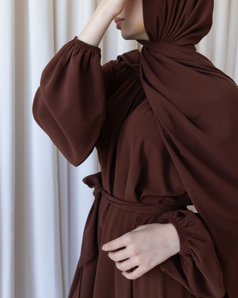 Medine İpeği Şal-Kahve