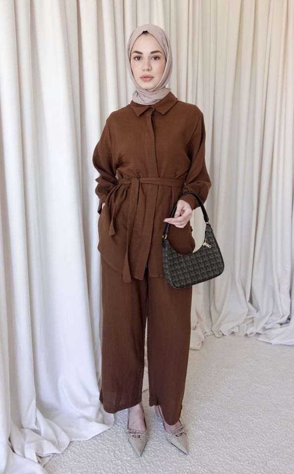 Mira Müslin Takım - Kahve