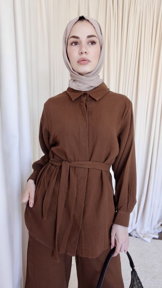 Mira Müslin Takım - Kahve