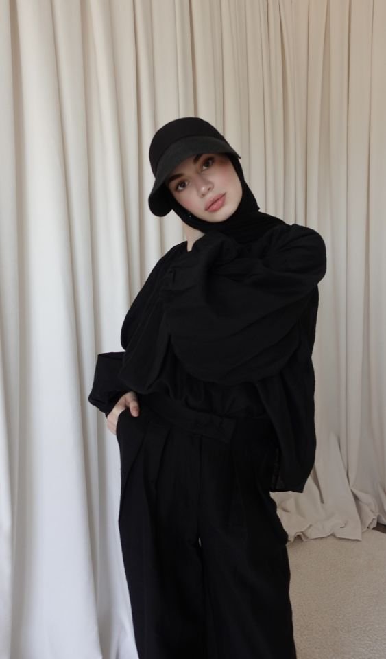 Linen Duru Takım - Siyah