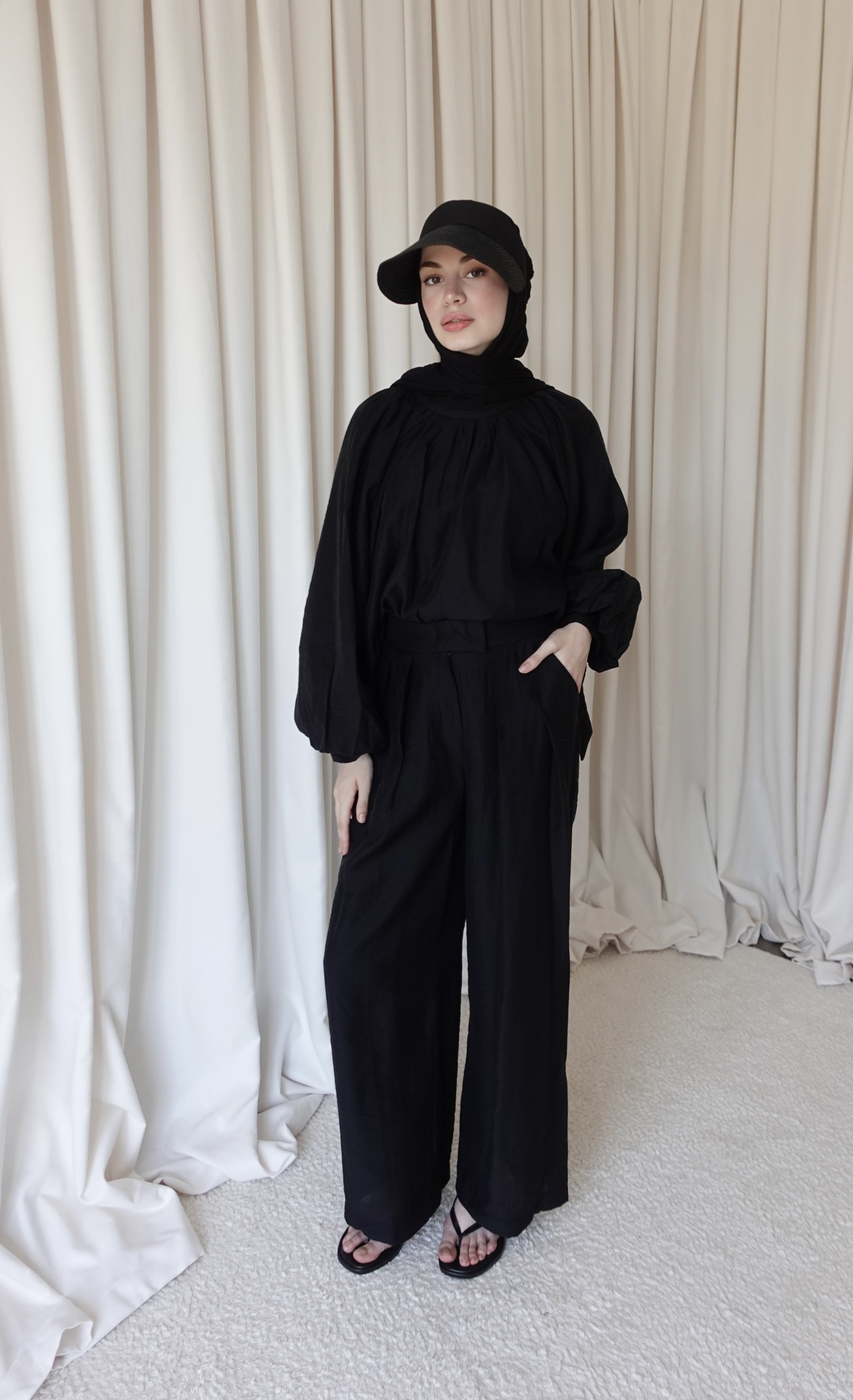 Linen Duru Takım - Siyah