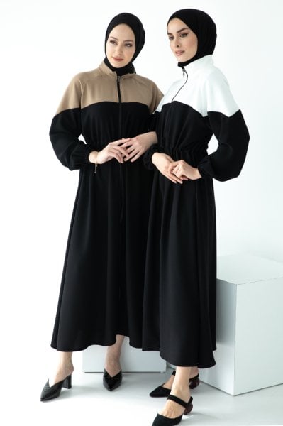 Fermuarlı Kap Vizon Siyah