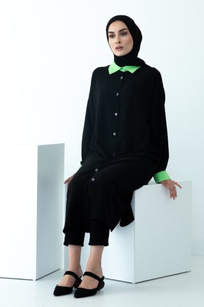 Neon Yeşil Oversize Gömlek