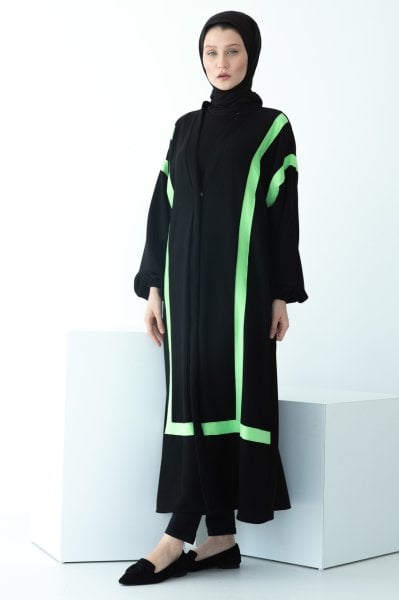 Neon Şertili Abaya Bilek Lastikli