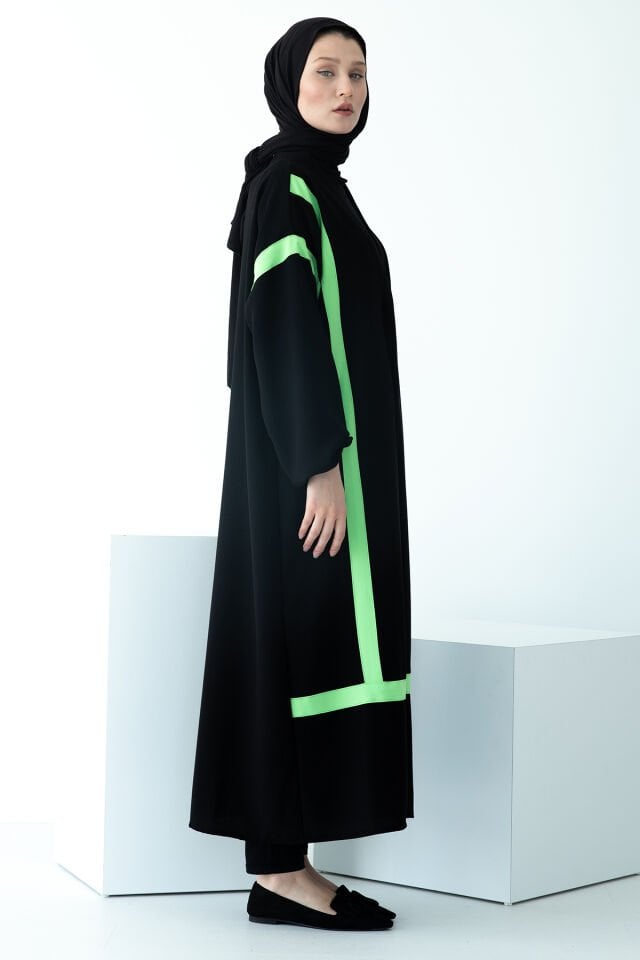 Neon Şertili Abaya Bilek Lastikli