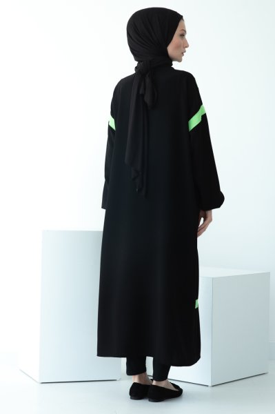 Neon Şertili Abaya Bilek Lastikli
